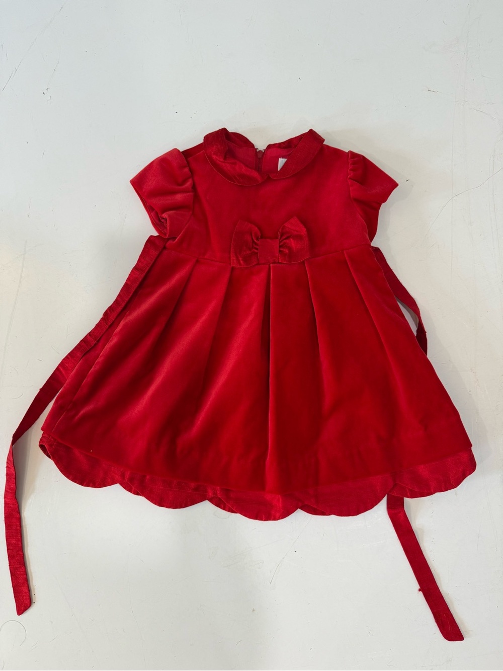 Florence Eiseman Red Velvet Baby Dress with Bow